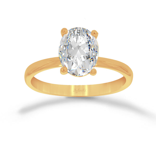 Anillo Oro 14k - Zirconia Oval