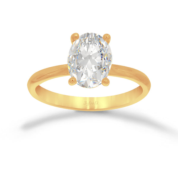 Anillo Oro 10k - Zirconia Oval