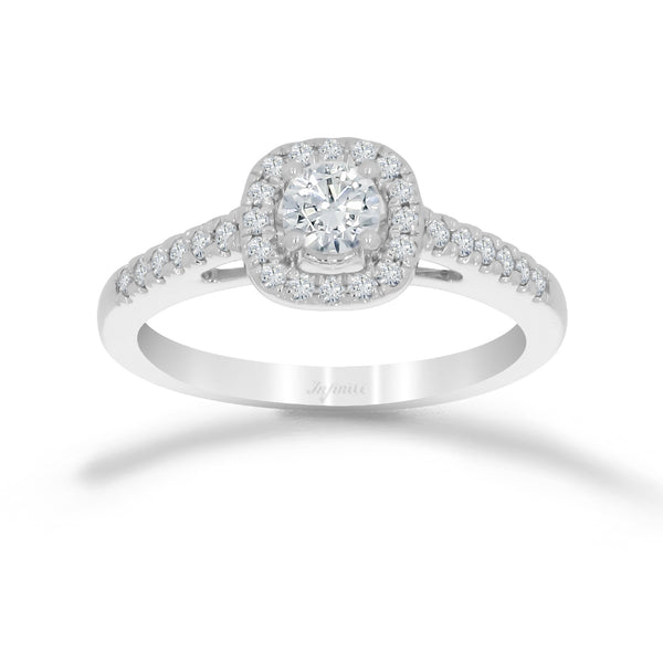 Anillo Oro Blanco 14k - Diamantes de 50 Puntos Totales
