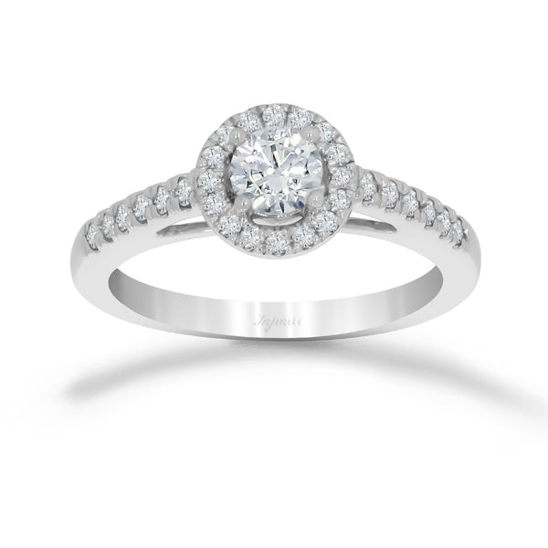 Anillo Oro Blanco 14k - Diamantes de 50 Puntos Totales