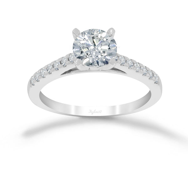 Anillo Oro Blanco 14k - 1.20 CTW Diamante de Laboratorio IGI