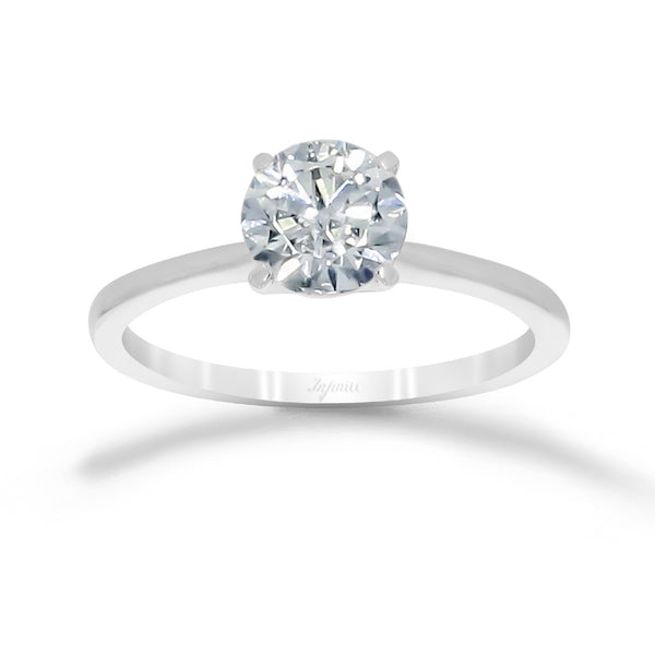 Anillo Oro Blanco 14k - 1.00 CT Diamante de Laboratorio IGI
