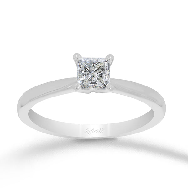 Anillo Oro Blanco 14k - 0.50 CT Diamante de Laboratorio IGI