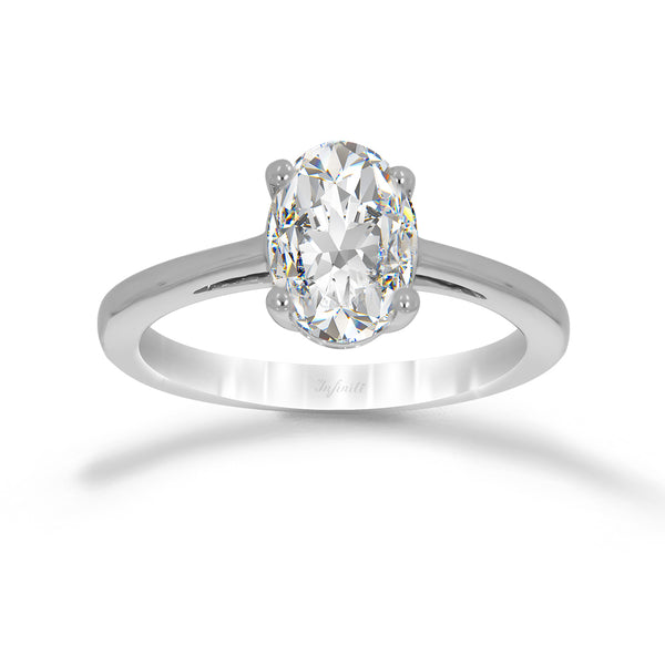Anillo Oro Blanco 14k - 1.00 CT Diamante de Laboratorio IGI