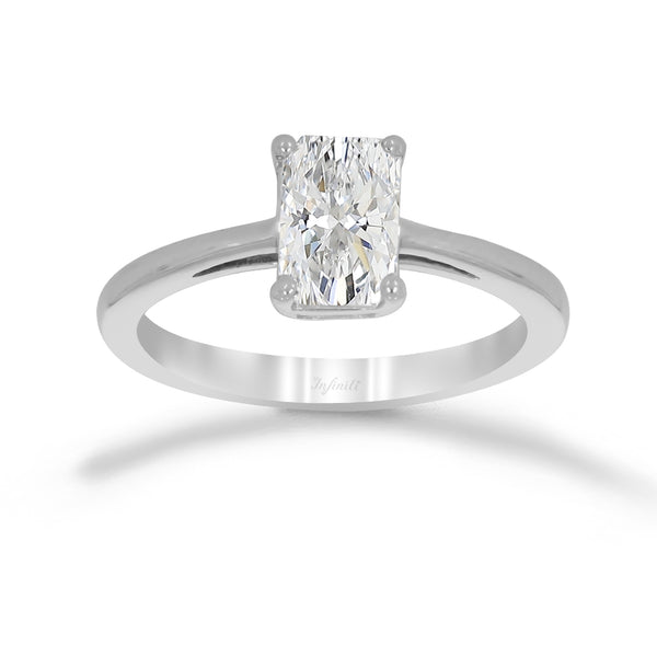 Anillo Oro Blanco 14k - 1.00 CT Diamante de Laboratorio IGI