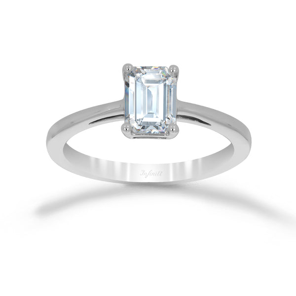 Anillo Oro Blanco 14k - 1.00 CT Diamante de Laboratorio IGI