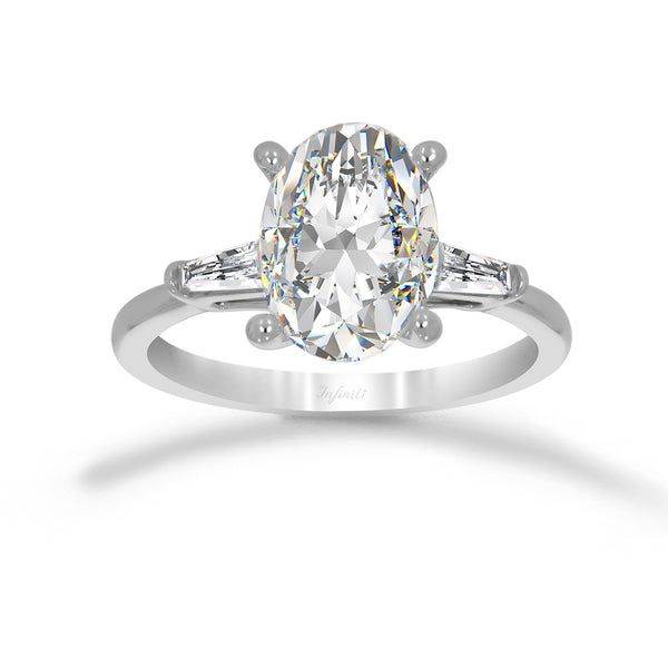 Anillo Oro Blanco 14k - 2.10 CTW Diamante de Laboratorio IGI