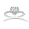Anillo Oro Blanco 14k - Forma Corazón con Halo Diamante Laboratorio