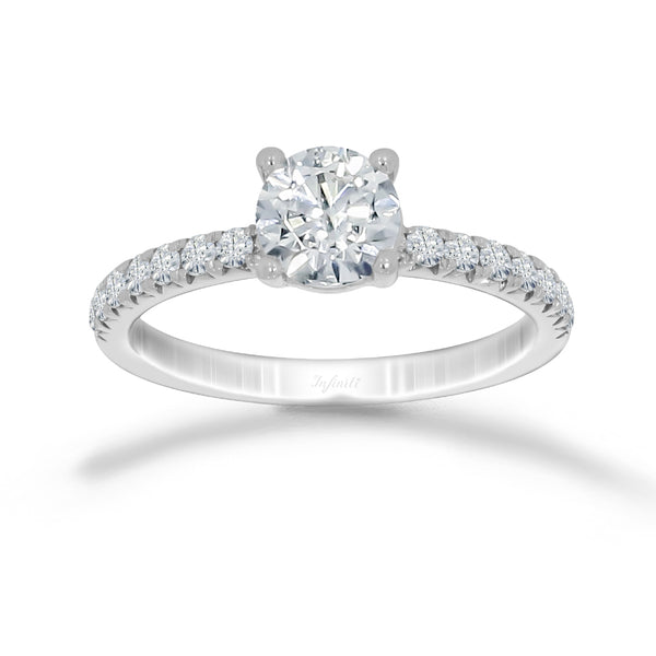 Anillo Oro Blanco 14k - 1.10 CTW Diamante de Laboratorio