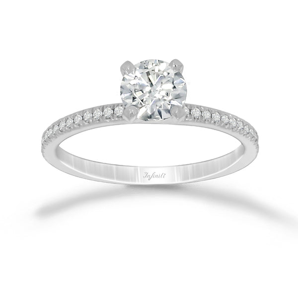 Anillo Oro Blanco 14k - 0.93 CTW Diamante Laboratorio