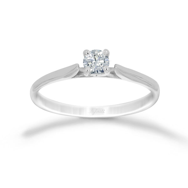 Anillo Oro Blanco 14k - 0.19 CT Diamante de Laboratorio