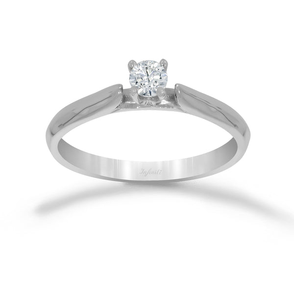 Anillo Oro Blanco 14k - Moissanita 0.15 CT