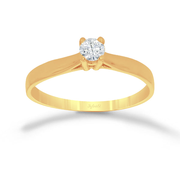 Anillo Oro 14k - Moissanita 0.15 CT