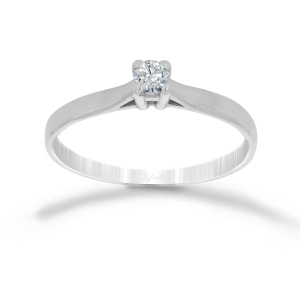 Anillo Oro Blanco 14k - Moissanita 0.10 CT