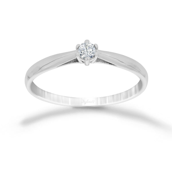 Anillo Oro Blanco 14k - Moissanita 0.07 CT