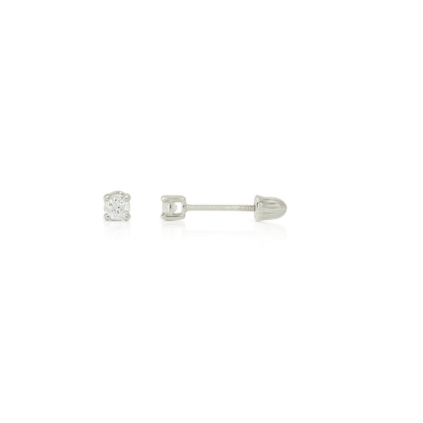Broquel Oro Blanco 14k - Diamante Laboratorio 0.06 CTW