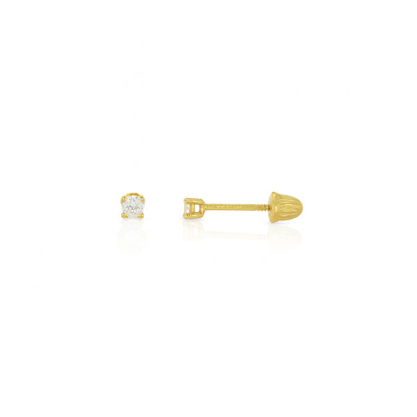 Broquel Oro 14k - Diamante Laboratorio 0.06 CTW