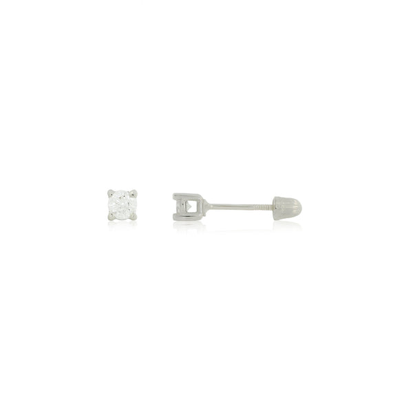 Broquel Oro Blanco 14k - Diamante Laboratorio 0.12 CTW