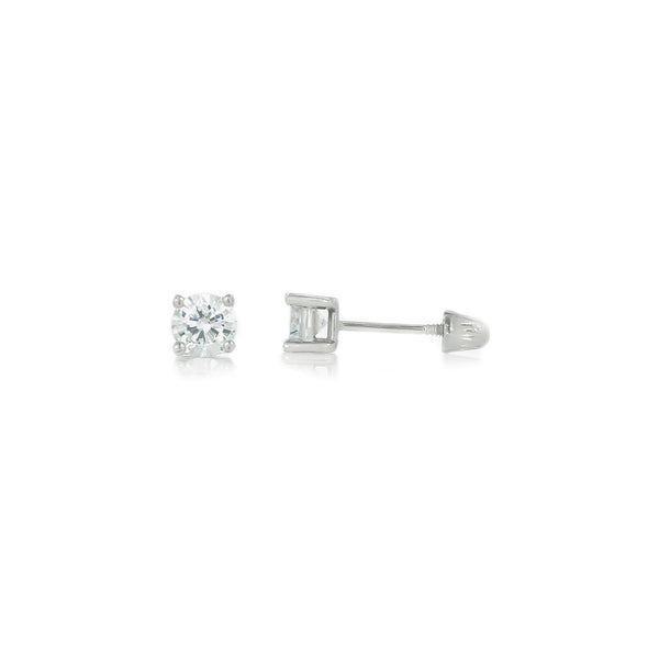 Broquel Oro Blanco 14k - Diamante Laboratorio 0.22 CTW