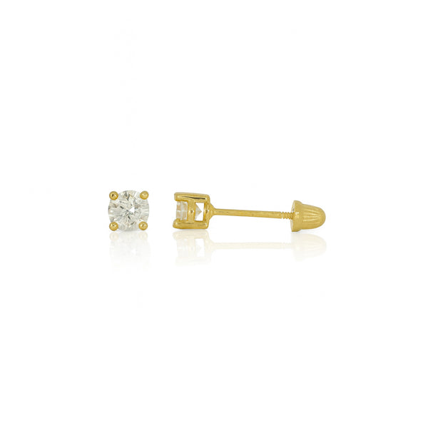 Broquel Oro 14k - Diamante Laboratorio 0.22 CTW