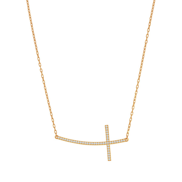 Gargantilla Oro 14k - Cruz con Zirconias