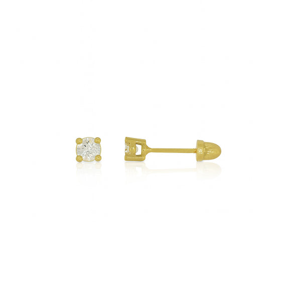 Broquel Oro 14k - Diamante Laboratorio 0.12 CTW