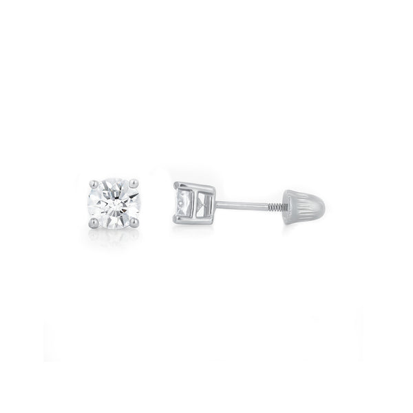 Broquel Oro Blanco 14k - Diamante Laboratorio 0.50 CTW