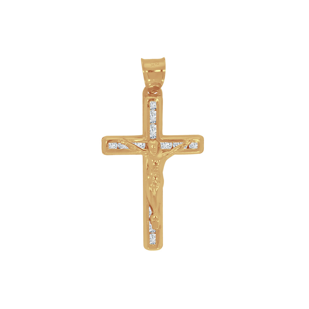 Cruz Oro 14k - Cristo con Zirconias