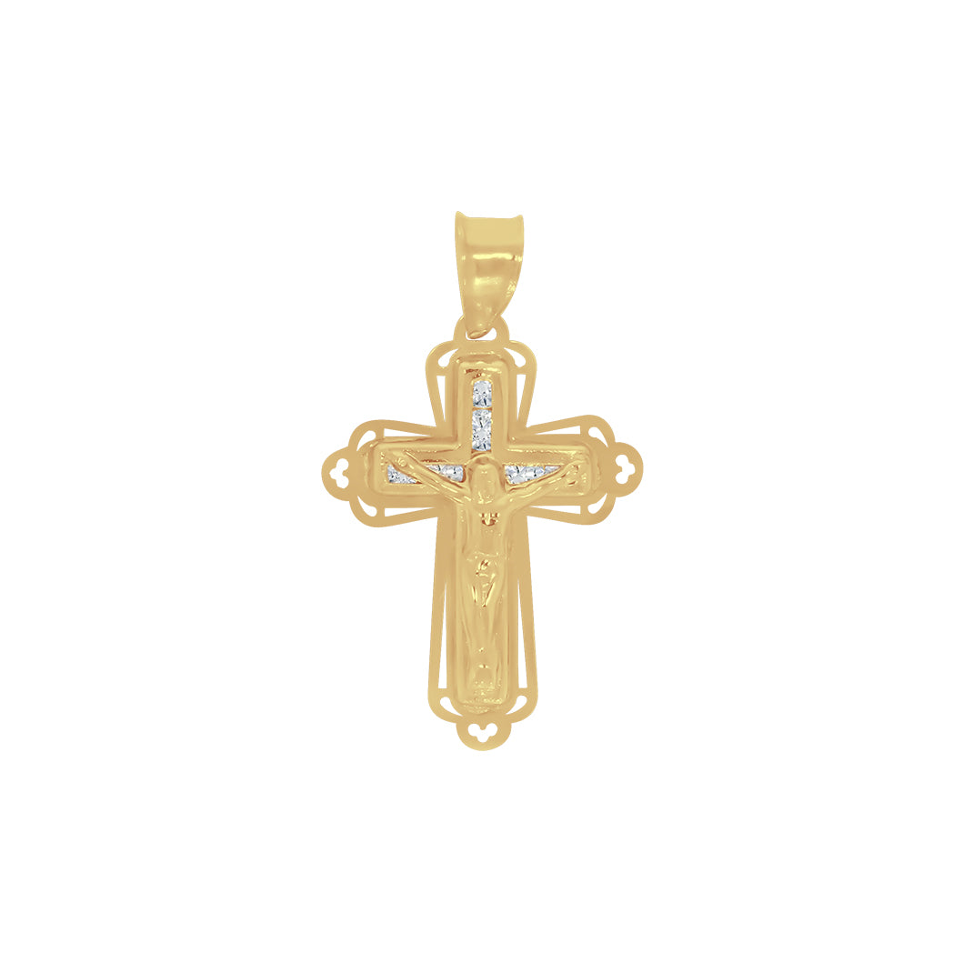 Cruz Oro 14k - Cristo con Zirconias