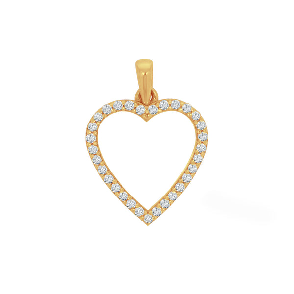 Dije Oro 14k - Corazón con Zirconias