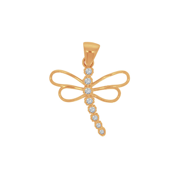Dije Oro 10k - Libélula con Zirconias