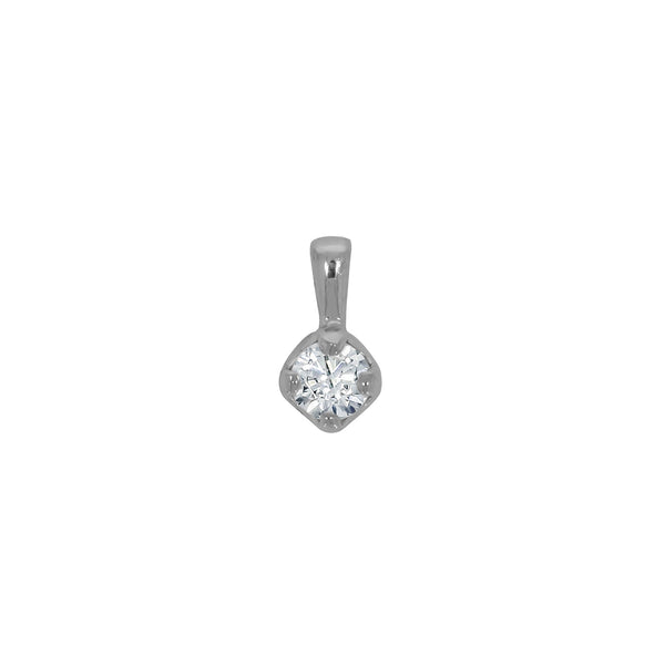 Dije Oro Blanco 14k - Moissanita 0.50 CT