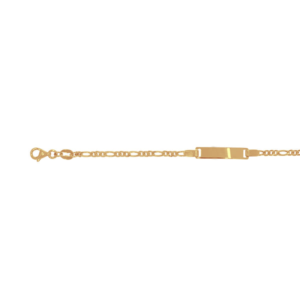Esclava Oro 10k - Tejido Cartier con Placa, Ajustable 12 - 14 cm