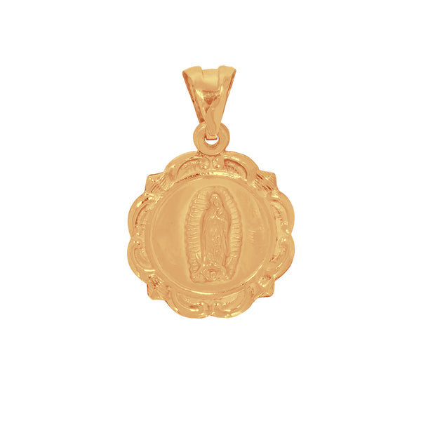 Medalla ORO LAMINADO 10k - Virgen de Guadalupe y Sagrado Corazón