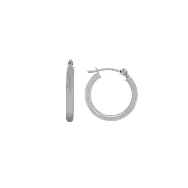 Arracadas Oro Blanco 10k - Tubo, 1.6 cm Diámetro