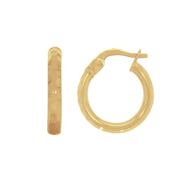 Arracada Oro 10k - Diamantada Diámetro 1.4 cm