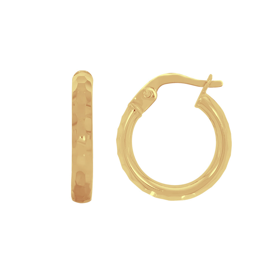 Arracada Oro 10k - Diamantada Diámetro 1.4 cm