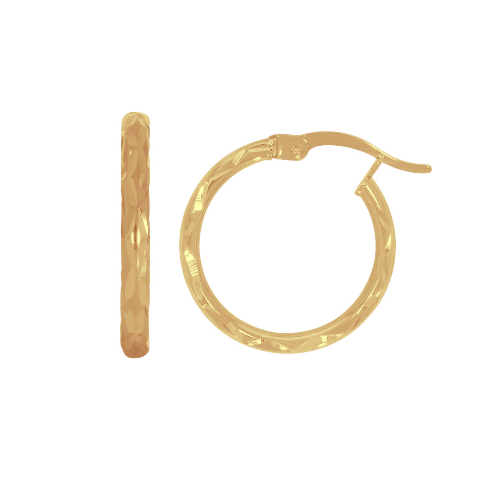 Arracada Oro 10k - Diamantada Diámetro 1.8 cm