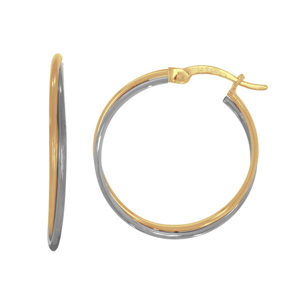 Arracadas Oro 10k Combinado - Diámetro 2.2 cm