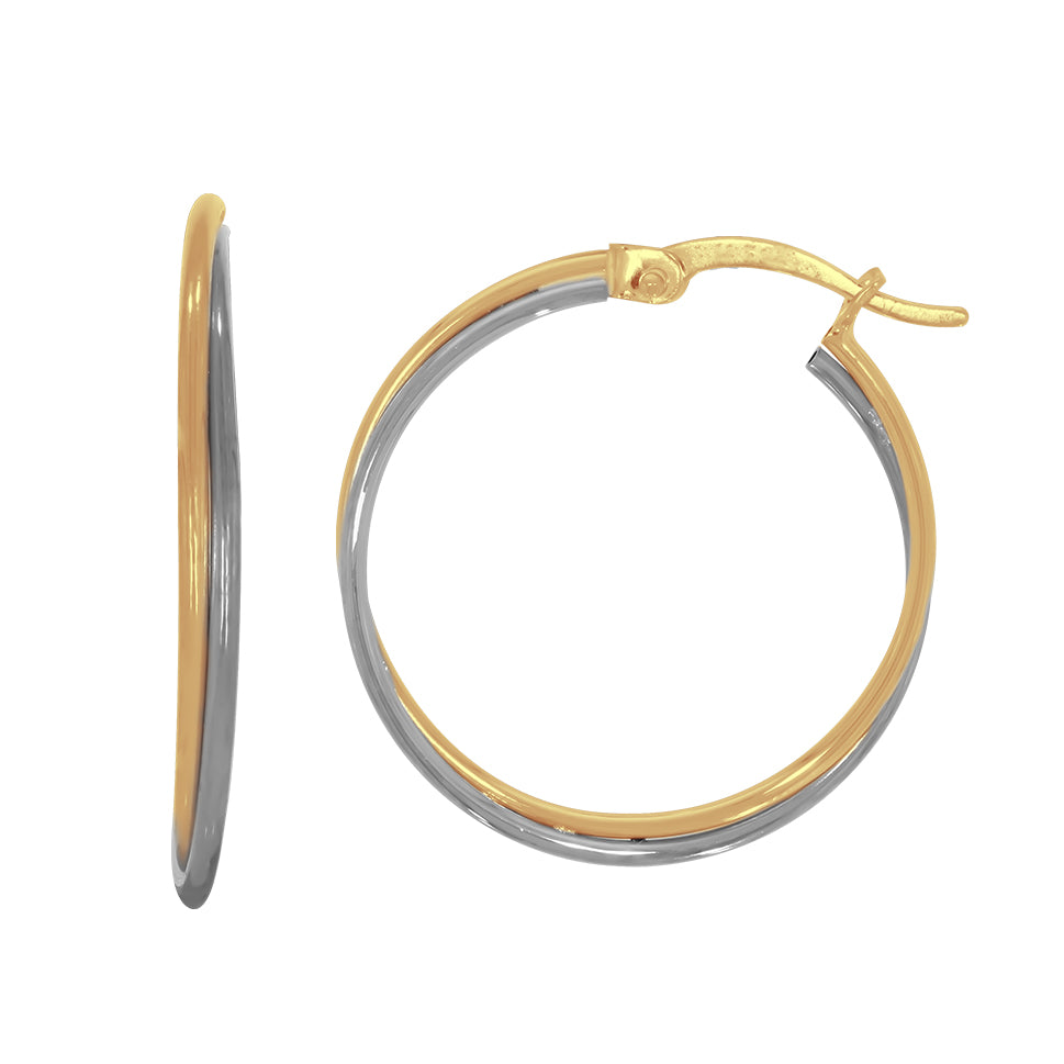 Arracadas Oro 10k Combinado - Diámetro 2.2 cm