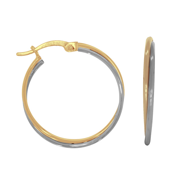 Arracadas Oro 10k Combinado - Diámetro 2.2 cm