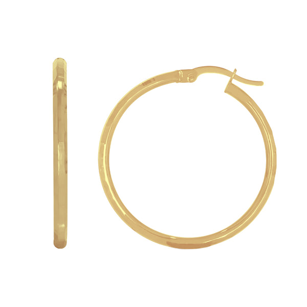 Arracada Oro 10k - Diamantada Diámetro 2.8 cm