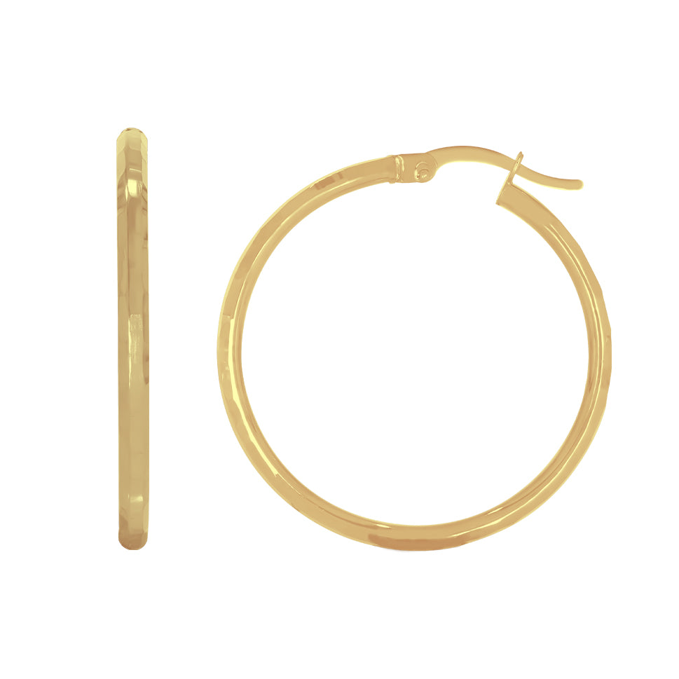 Arracada Oro 10k - Diamantada Diámetro 2.8 cm