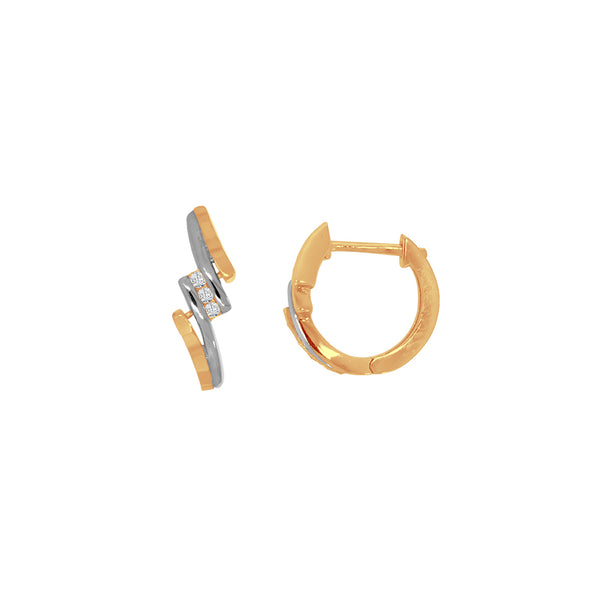 Huggies Oro 10k - Cruzado con Zirconia