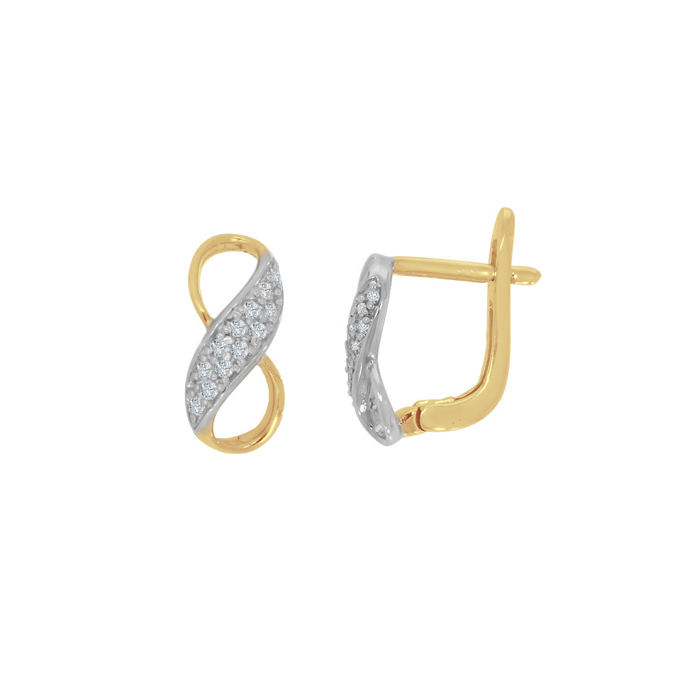 Arete Oro 10k - Infinito con Zirconia