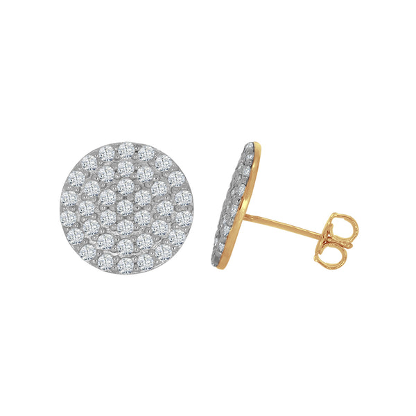 Broquel Oro 10k - Círculo con Zirconias