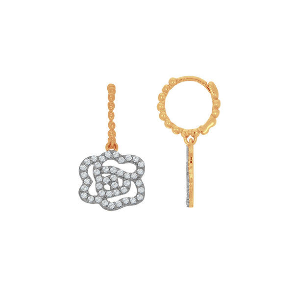 Arete Oro 10k - Rosa con Zirconia