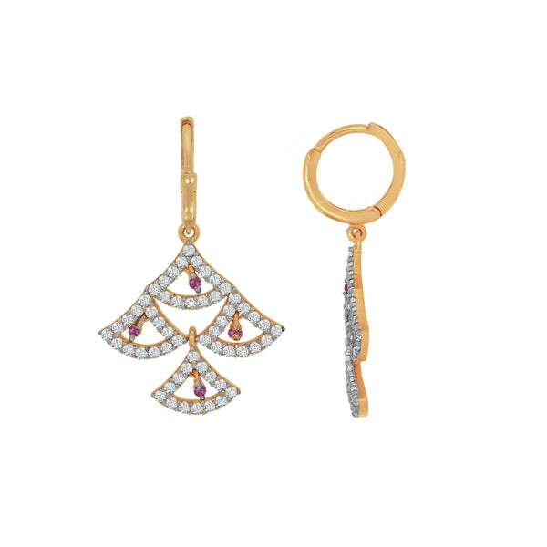 Arete Oro 10k - Triángulos con Zirconia