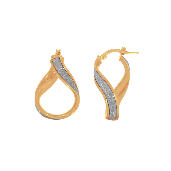 Arete Oro 10k - Ondas Diamantadas