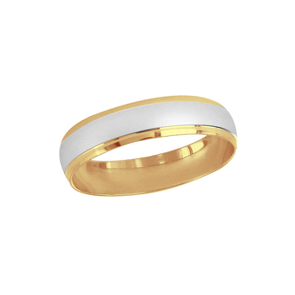 Argolla Oro 14k, 4 mm Oro Amarillo con Platinado *PRECIO UNITARIO - Infiniti Joyas